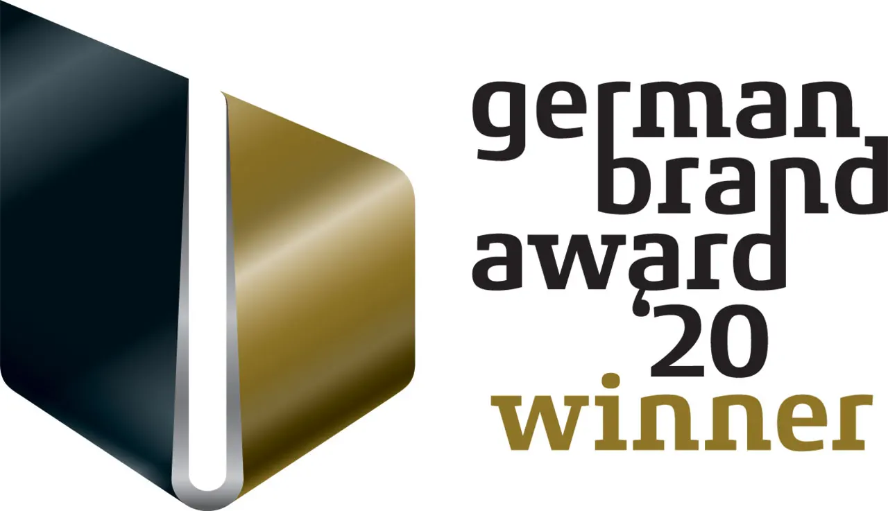 Logo des german brand award mit der Bildbeschriftung german brand award '20 winner